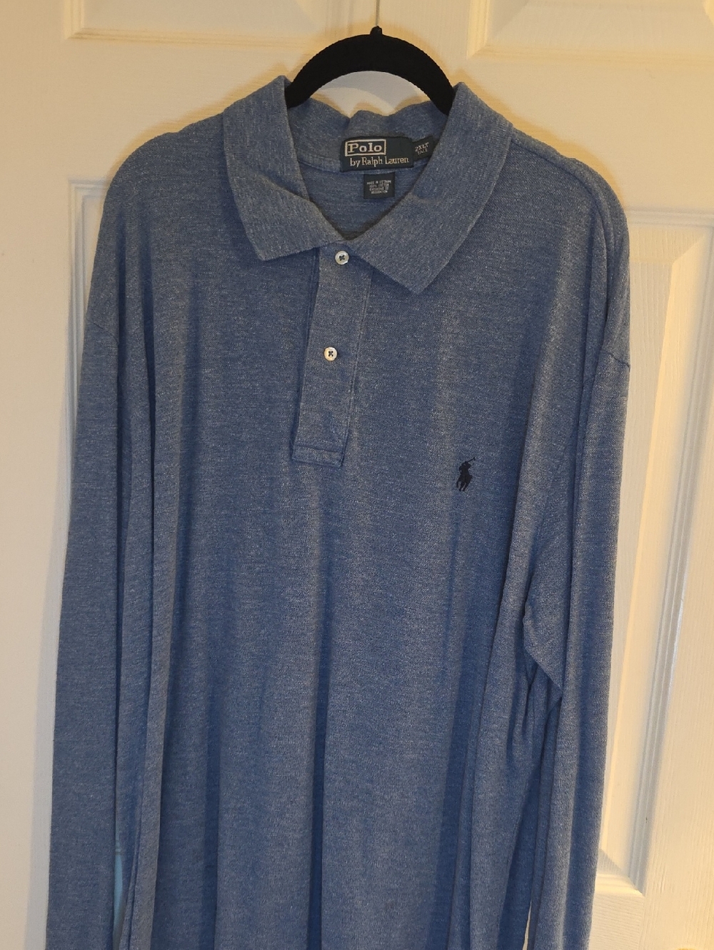 Polo by Ralph Lauren Heather Blue Long Sleeve Polo